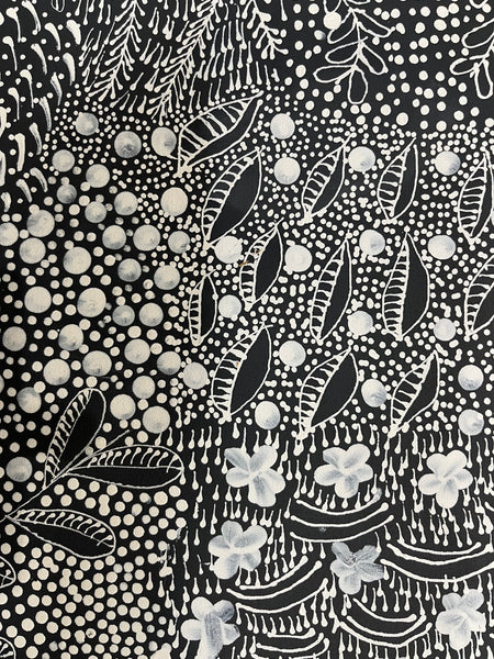 #336 Women's Ceremony (Charcoal) Artist: TANYA BIRD MPETYANE Aboriginal Art: 70cm x 140cm