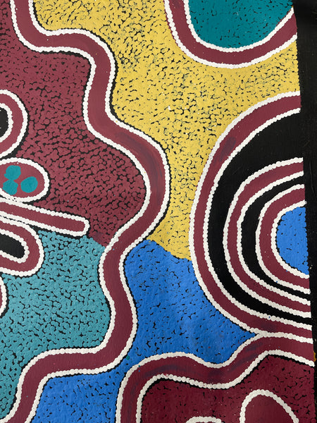 #67 Women's Ceremony (Multi) BARBARA PANANKA : Aboriginal Art: 95x90cm