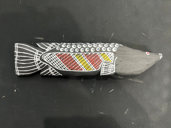 #392 Barramundi Carvings - KENNY REID: Aboriginal Art: 41x10x5cm