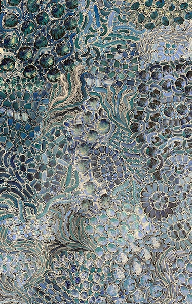 #90 Bush Yam Dreaming (Blues)- RACHAEL NAMBULA: Aboriginal Art 88cm x 150cm