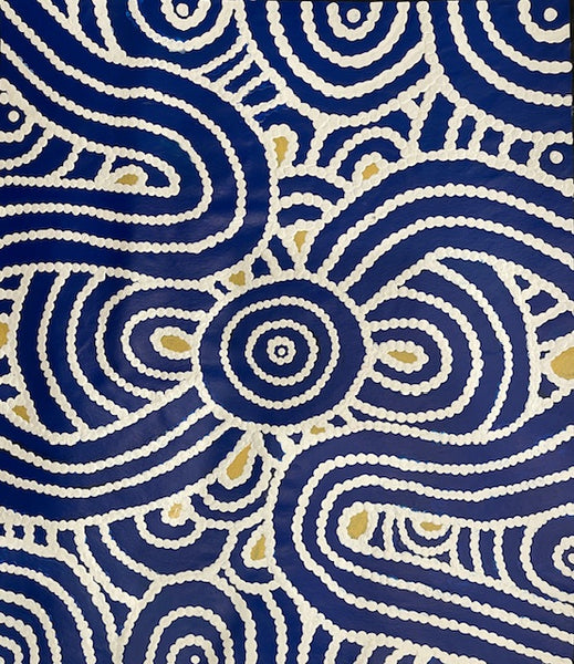 #384 Women's Body Design (Deep Blue) - ROSEMARY NAMPITJINPA JAMES 91x77cm