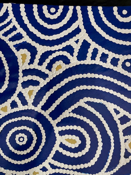 #384 Women's Body Design (Deep Blue) - ROSEMARY NAMPITJINPA JAMES 91x77cm