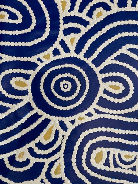 #384 Women's Body Design (Deep Blue) - ROSEMARY NAMPITJINPA JAMES 91x77cm