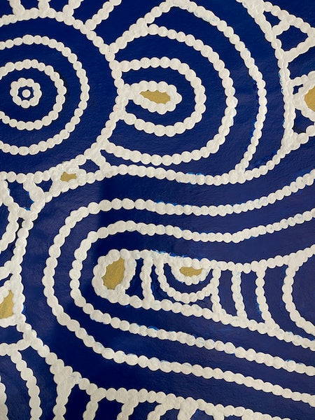 #384 Women's Body Design (Deep Blue) - ROSEMARY NAMPITJINPA JAMES 91x77cm
