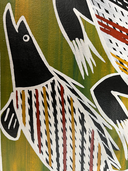 #34 Crocodile and Barramundi - CHRISTINE BURARRWANGA : 56 x 42cm