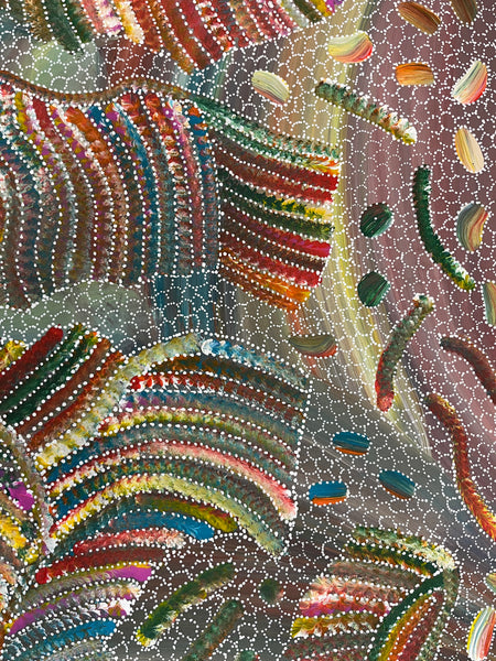 #292 Yam Seed Dreaming Artist: JEDDA PURVIS KNGWARREYE:  94cm x 72cm