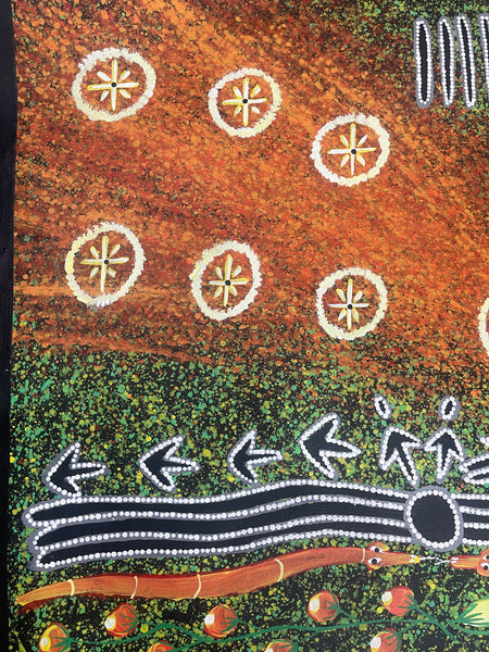 #231 Seven Sisters (Green/Earth) - REGGIE SULTAN: Kaytja - Central Desert: 91x69cm
