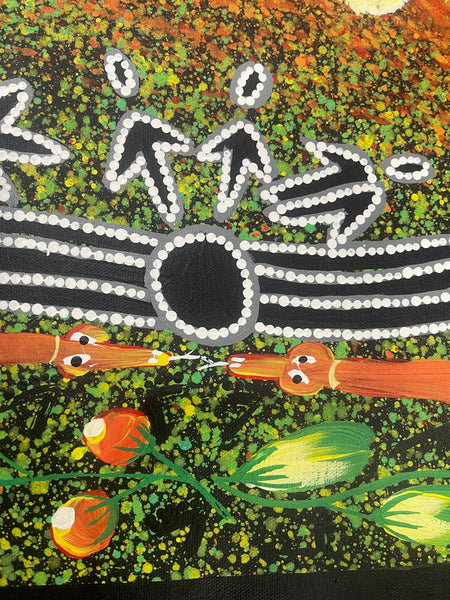#231 Seven Sisters (Green/Earth) - REGGIE SULTAN: Kaytja - Central Desert: 91x69cm