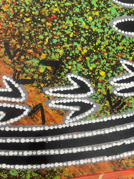 #231 Seven Sisters (Green/Earth) - REGGIE SULTAN: Kaytja - Central Desert: 91x69cm