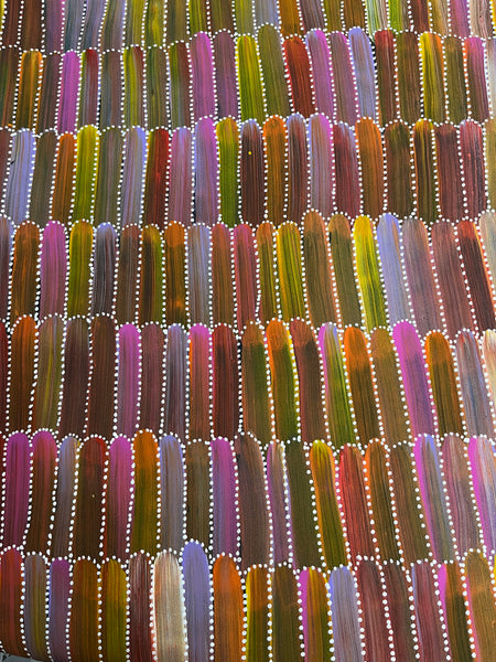 #284 Seeded Bush Yams (Multi) ARTIST: DULCIE LONG PWERLE 107CM X 76CM