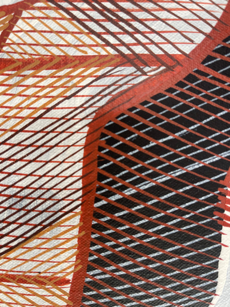 #245 Crocodile Dreaming  - EDDIE BLITNER : Aboriginal Art : 44x95cm