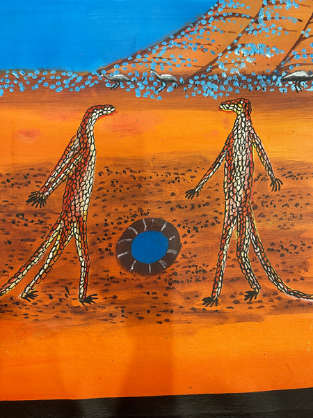 #73 The Two Lizard Men (Multi) - REGGIE SULTAN : Desert Art : 90x147cm