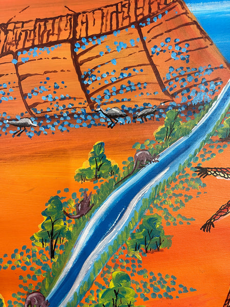#73 The Two Lizard Men (Multi) - REGGIE SULTAN : Desert Art : 90x147cm