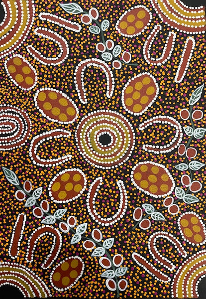 #16 Women Collecting - LANITA NUMINA : Aboriginal Art: 54 x 39cm