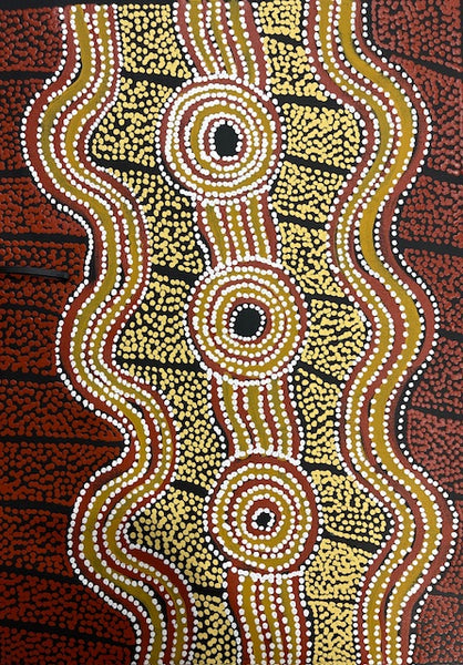 #17 Brown Dingo Looking for Water - LANITA NUMINA : Aboriginal Art: 54 x 39cm