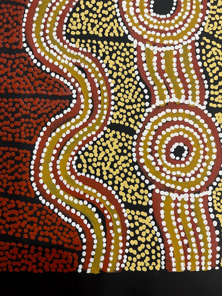 #17 Brown Dingo Looking for Water - LANITA NUMINA : Aboriginal Art: 54 x 39cm