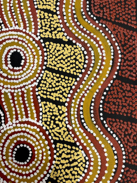 #17 Brown Dingo Looking for Water - LANITA NUMINA : Aboriginal Art: 54 x 39cm