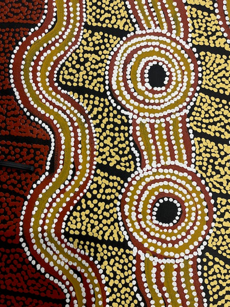 #17 Brown Dingo Looking for Water - LANITA NUMINA : Aboriginal Art: 54 x 39cm