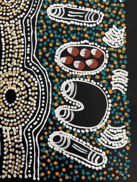 #18 Women Collecting Bush Tucker - LANITA NUMINA : Aboriginal Art: 54 x 39cm