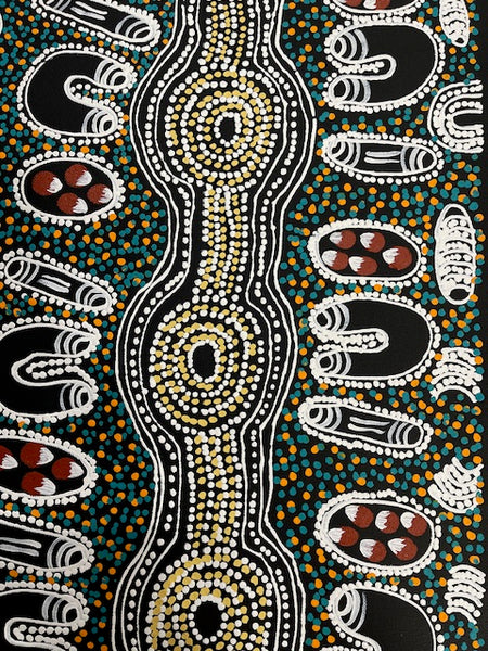 #18 Women Collecting Bush Tucker - LANITA NUMINA : Aboriginal Art: 54 x 39cm