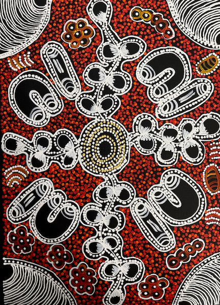 #113 Women Collecting Bush Tucker - LANITA NUMINA : Aboriginal Art: 54 x 39cm