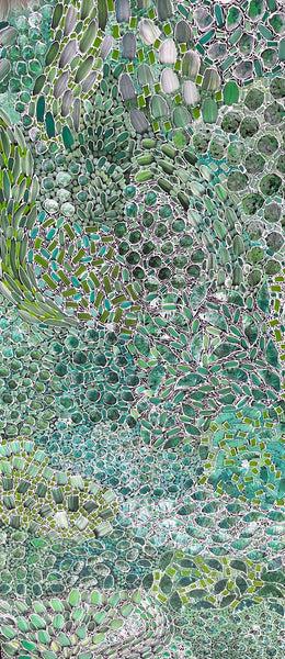 #174 Bush Yam Dreaming (Greens) - RACHAEL NAMBULA: Aboriginal Art 200cm x 84cm