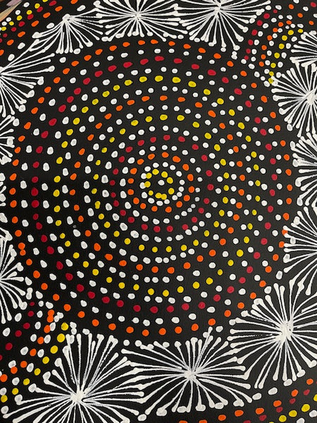 #313 Bush Medicine Leaves & Waterholes (Sunset) - SELINA NUMINA : Aboriginal Art  94cm x 81cm