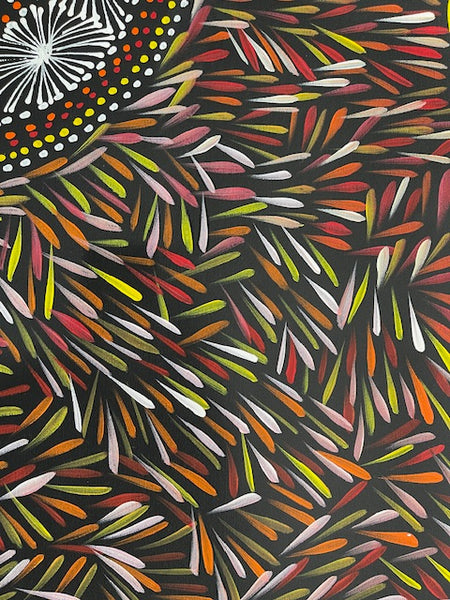 #313 Bush Medicine Leaves & Waterholes (Sunset) - SELINA NUMINA : Aboriginal Art  94cm x 81cm