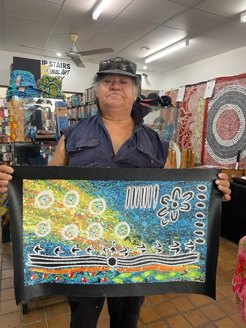 #327 Seven Sisters (Multi) - REGGIE SULTAN: Kaytja - Central Desert: 39x69cm