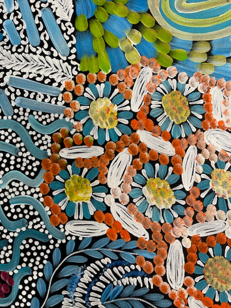 #65 - WOMEN'S CEREMONY (Multi) - Karen Bird Ngale - 94 x 72cm