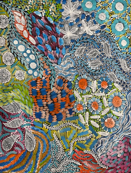 #29 - WOMEN'S CEREMONY (Multi) - Karen Bird Ngale - 94 x 73cm