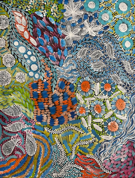#29 - WOMEN'S CEREMONY (Multi) - Karen Bird Ngale - 94 x 73cm