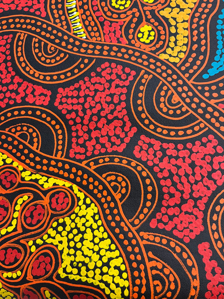 #337 My Country Dreaming (Sunset) - SHARON NUMINA : Aboriginal Art 69cm x 92cm