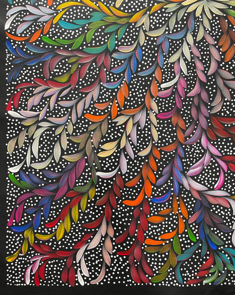 #43 Bush Medicine Leaves & Seeds (Multi) - LOUISE NUMINA : Aboriginal Art: 95x125cm