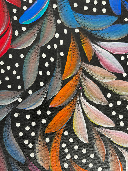 #43 Bush Medicine Leaves & Seeds (Multi) - LOUISE NUMINA : Aboriginal Art: 95x125cm