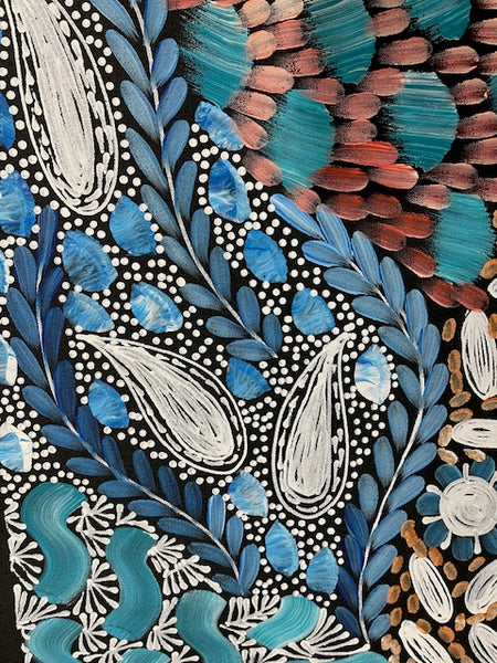 #85 Women's Ceremony (Multi) Artist:  Karen Bird Ngale  72cm x 43cm