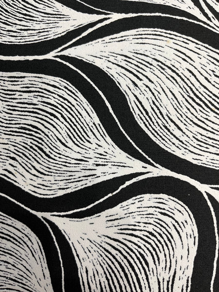 #91 My Country (Black/White) ARTIST: DELVINE PETYARRE 72cm x 93cm