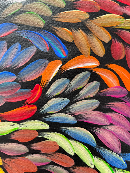 #272 Bush Medicine Leaves (Multi) - LOUISE NUMINA : Aboriginal Art: 95x140cm