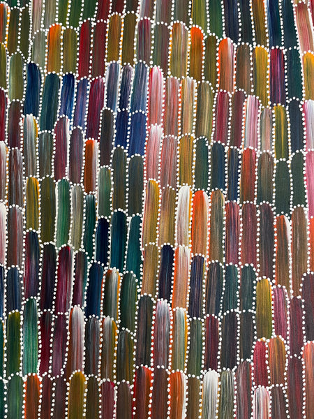 #195 Seeded Bush Yams (Multi) ARTIST: JEANNIE MILLS PWERLE  90cm x 94cm