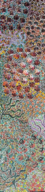 #181 Bush Yam Dreaming (Multi)- RACHAEL NAMBULA: Aboriginal  200cm x 50cm