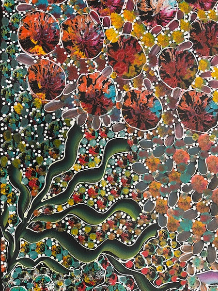 #181 Bush Yam Dreaming (Multi)- RACHAEL NAMBULA: Aboriginal  200cm x 50cm