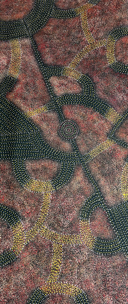 #342 - Anwekety (Bush Plum) Dreaming (Rust) - ARTIST: ROSEANNE MORTON PWERLE - 200cm X 88cm