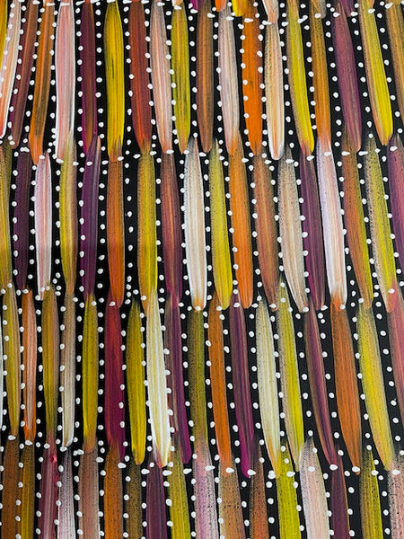 #236 Bush Yams (Sunset) - SELINA NUMINA :Aboriginal Art: 92cm x 82cm
