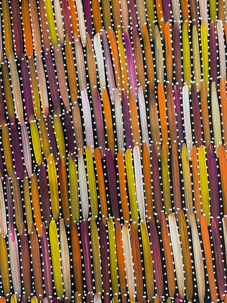 #236 Bush Yams (Sunset) - SELINA NUMINA :Aboriginal Art: 92cm x 82cm