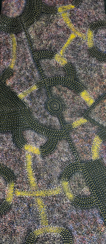 #295 - Anwekety (Bush Plum) Dreaming (Plum) - ARTIST: ROSEANNE MORTON PWERLE - 200cm X 88cm