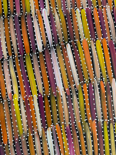 #236 Bush Yams (Sunset) - SELINA NUMINA :Aboriginal Art: 92cm x 82cm