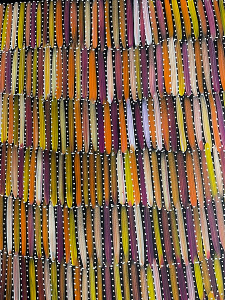 #236 Bush Yams (Sunset) - SELINA NUMINA :Aboriginal Art: 92cm x 82cm