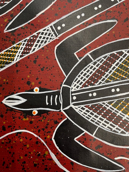 #45 Saltwater Turtle Dreaming - KENNY REID: Aboriginal Art: 66 x 46cm