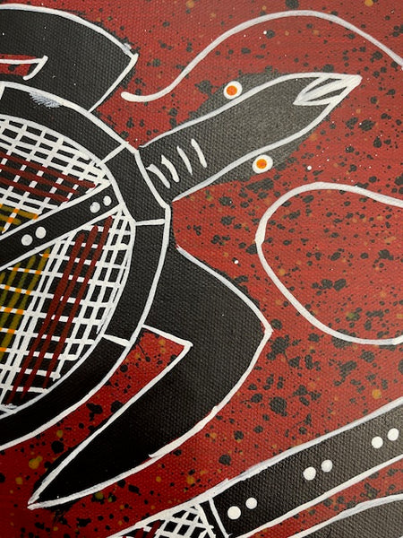 #45 Saltwater Turtle Dreaming - KENNY REID: Aboriginal Art: 66 x 46cm