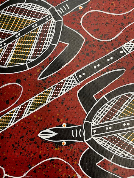#45 Saltwater Turtle Dreaming - KENNY REID: Aboriginal Art: 66 x 46cm